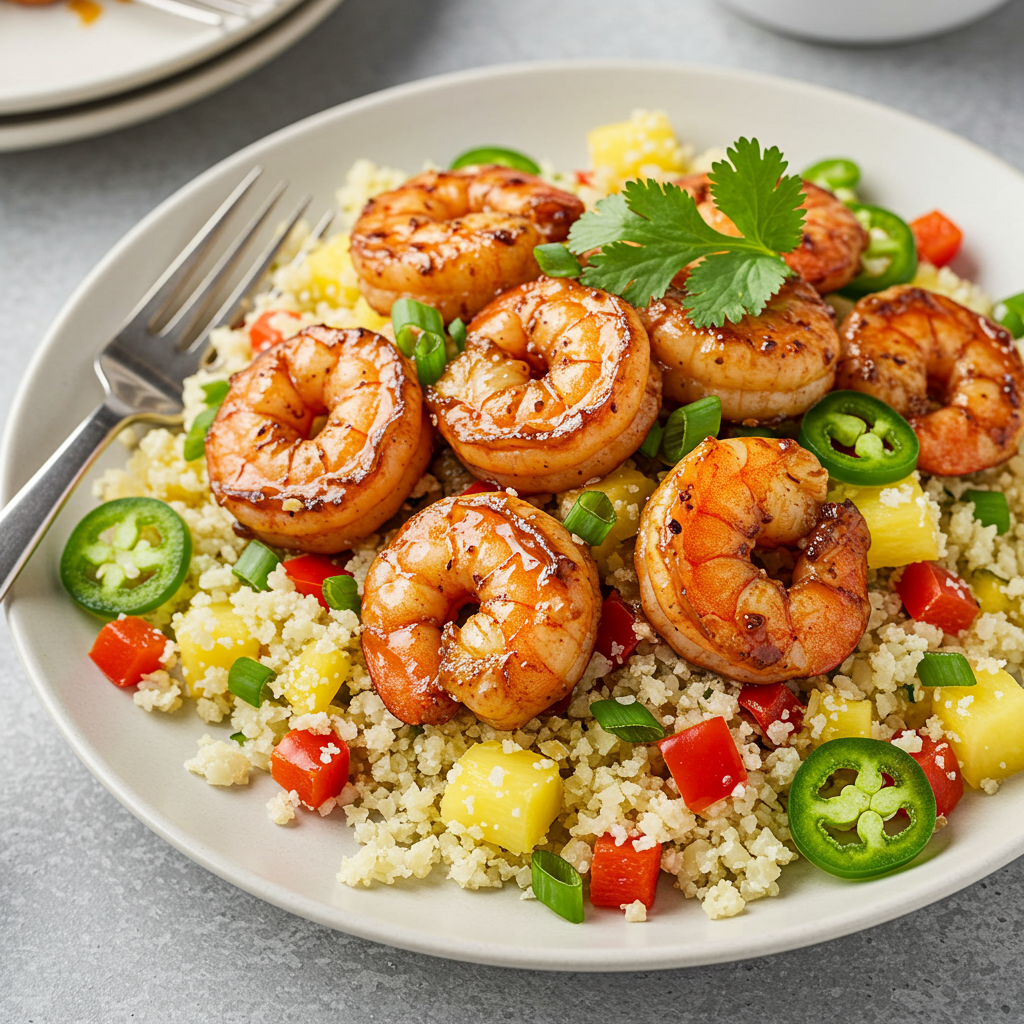 1. Classic Caribbean Jerk Shrimp with Cauliflower Rice