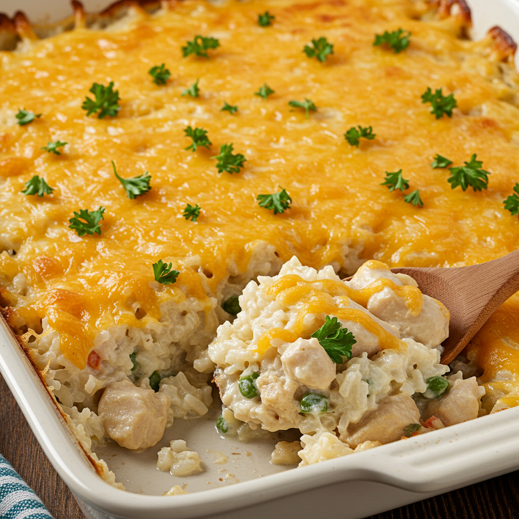 1. Classic Creamy Chicken & Rice Casserole
