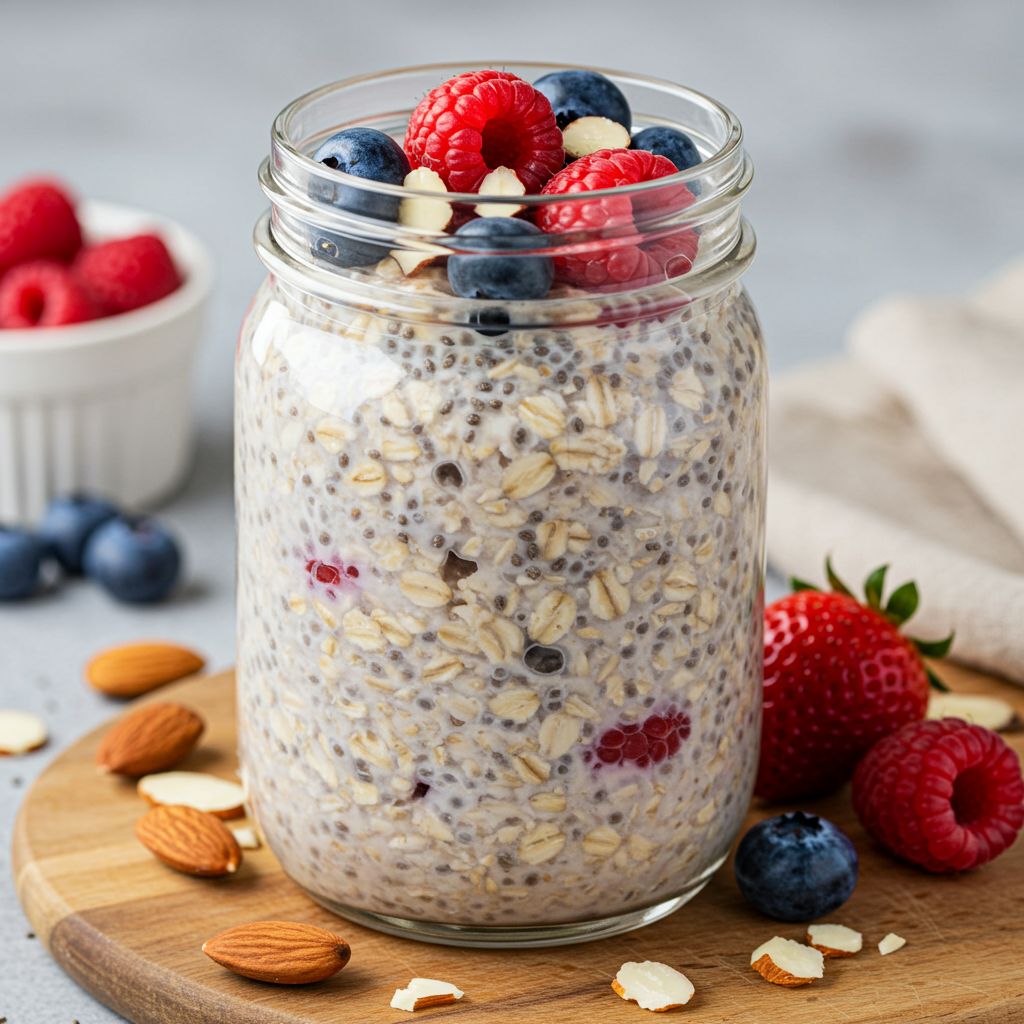1. Overnight Oats with Chia Seeds and Berries
