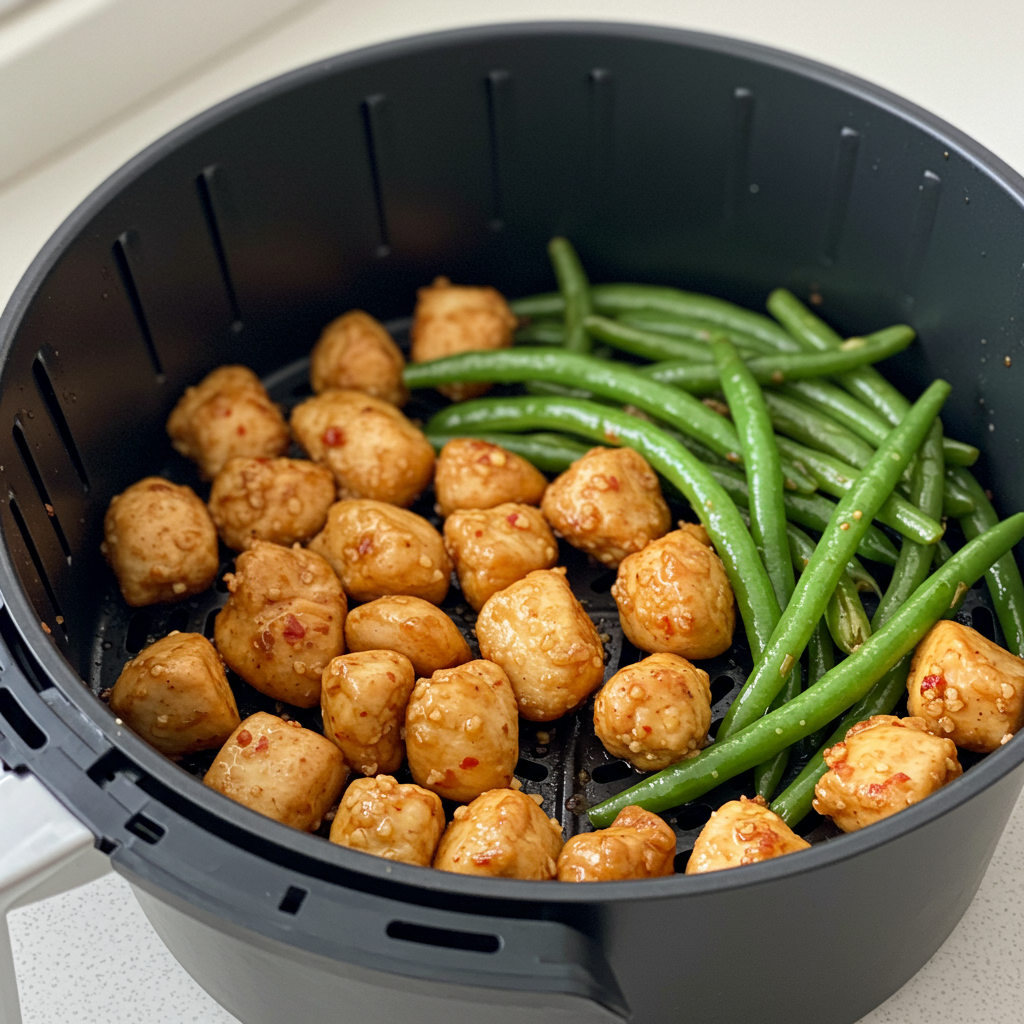 2. 10-Minute Air Fryer Chicken & Veggies