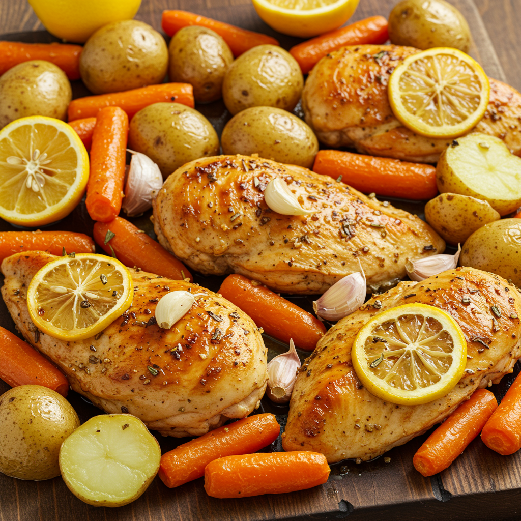 2. One-Pan Lemon Garlic Chicken & Veggies