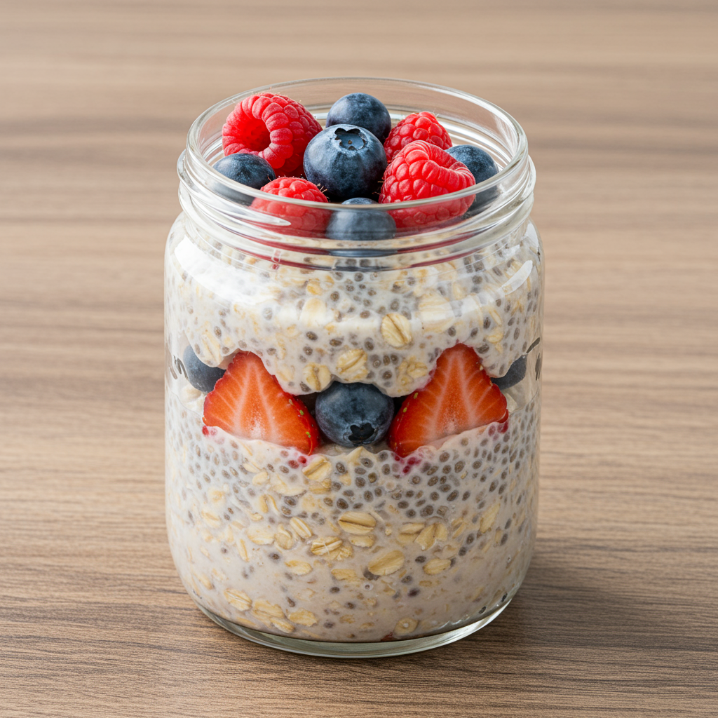 2. Overnight Oats with Chia & Berries