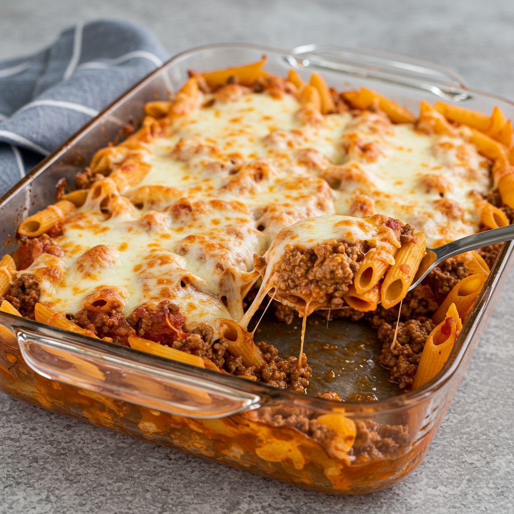 2. Ridiculously Easy No-Boil Hamburger Casserole