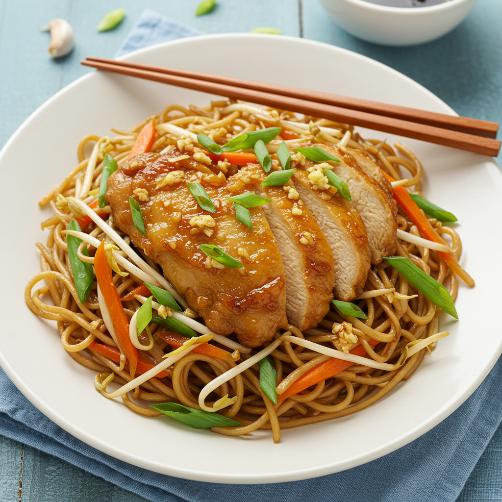 3. Garlic Ginger Chicken Chow Mein