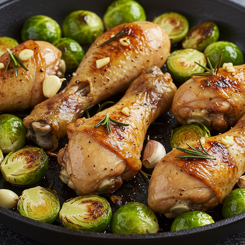 5. One-Pan Garlic Herb Chicken & Brussels Sprouts