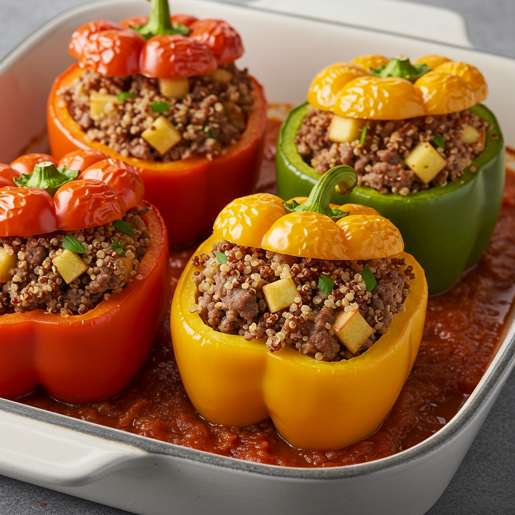 5. Spiced Beef & Apple Stuffed Peppers