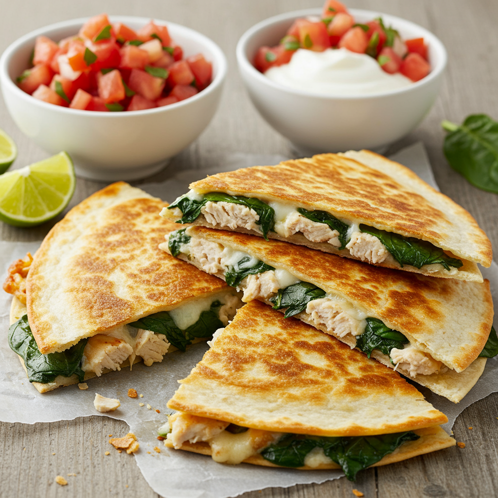 5. Spinach & Chicken Quesadillas