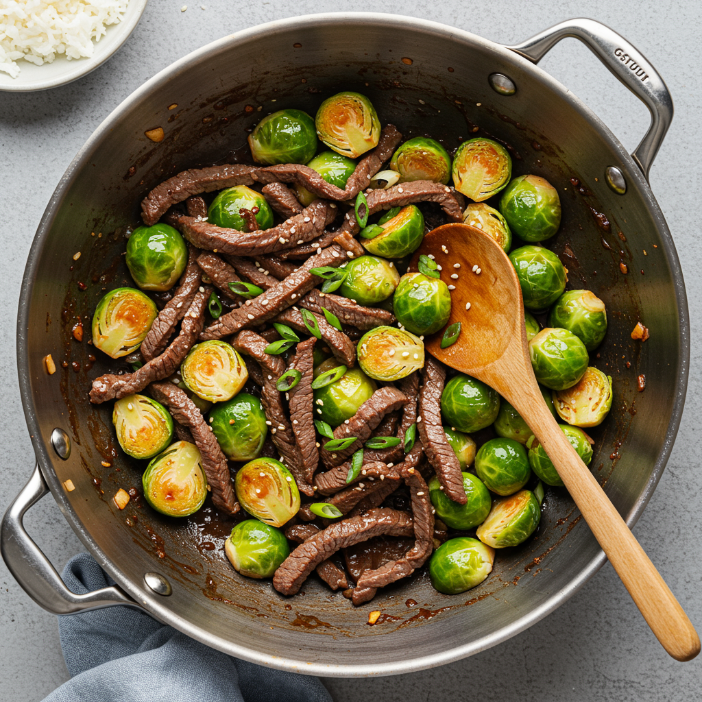 7. Korean-Inspired Beef & Brussels Sprouts Stir-Fry