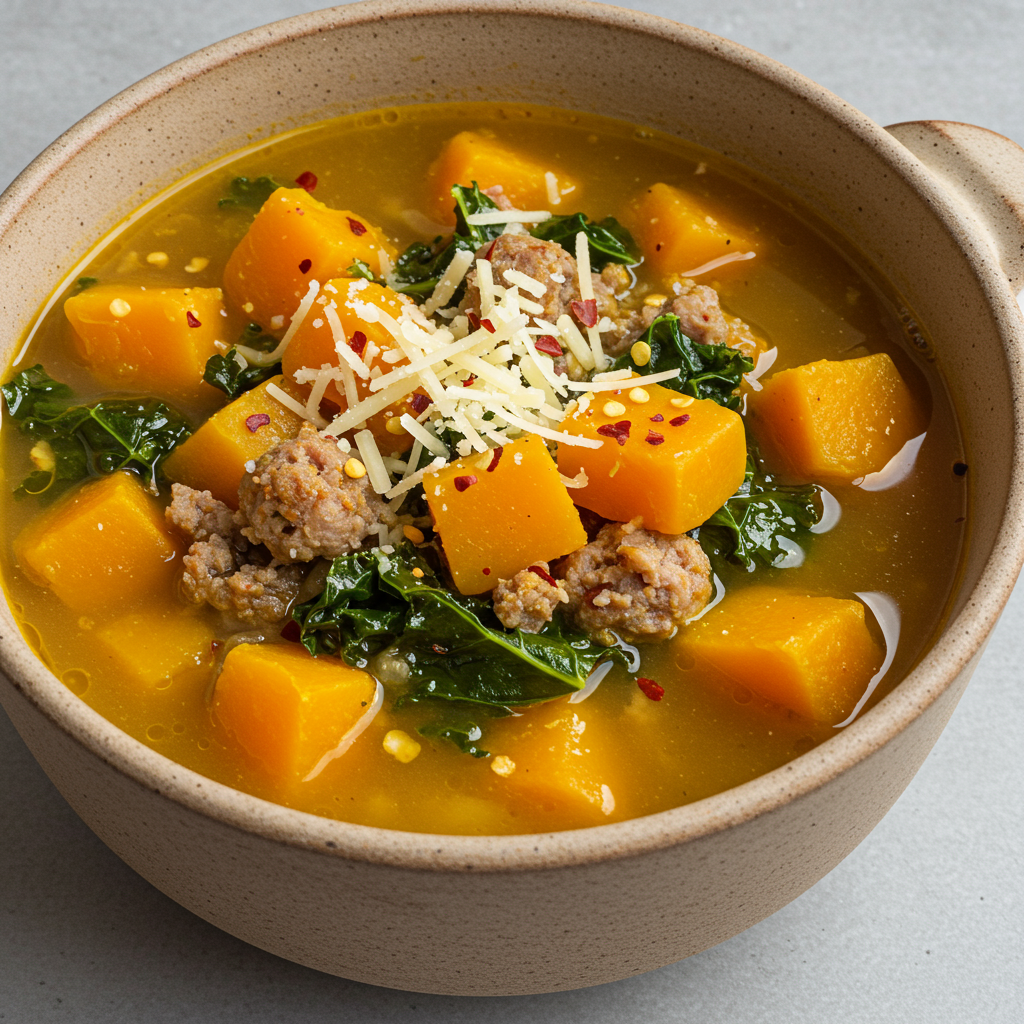 7. Sausage & Kale Butternut Squash Soup