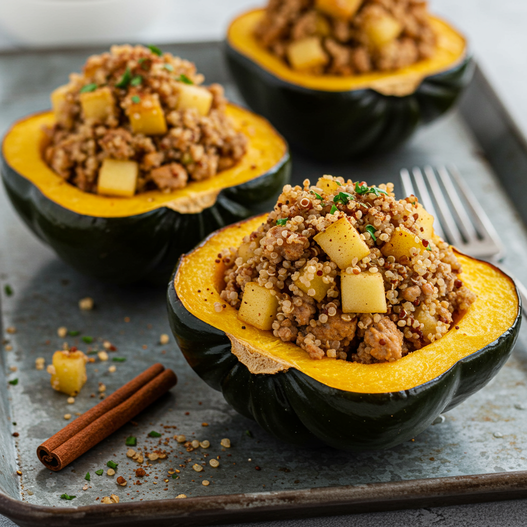 7. Spiced Chicken & Pear Stuffed Acorn Squash