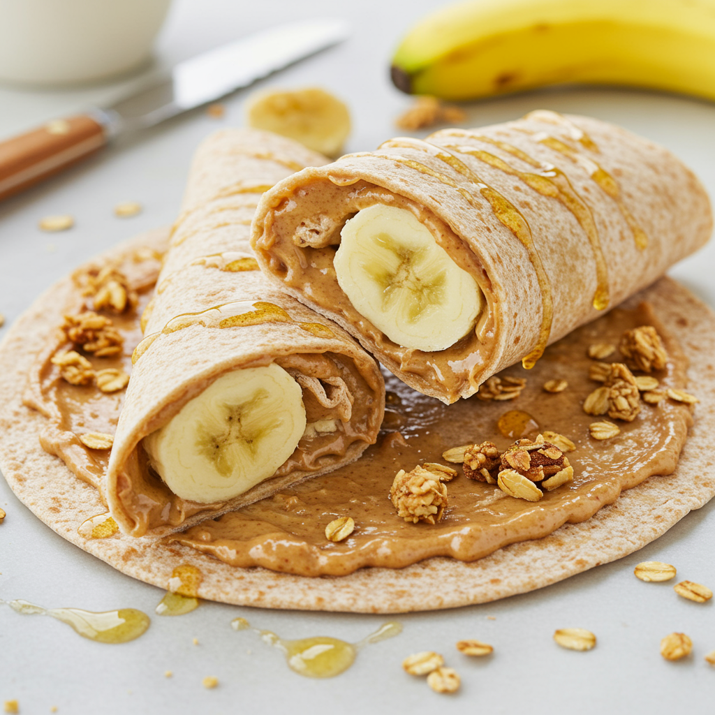 8. Almond Butter Banana Wrap