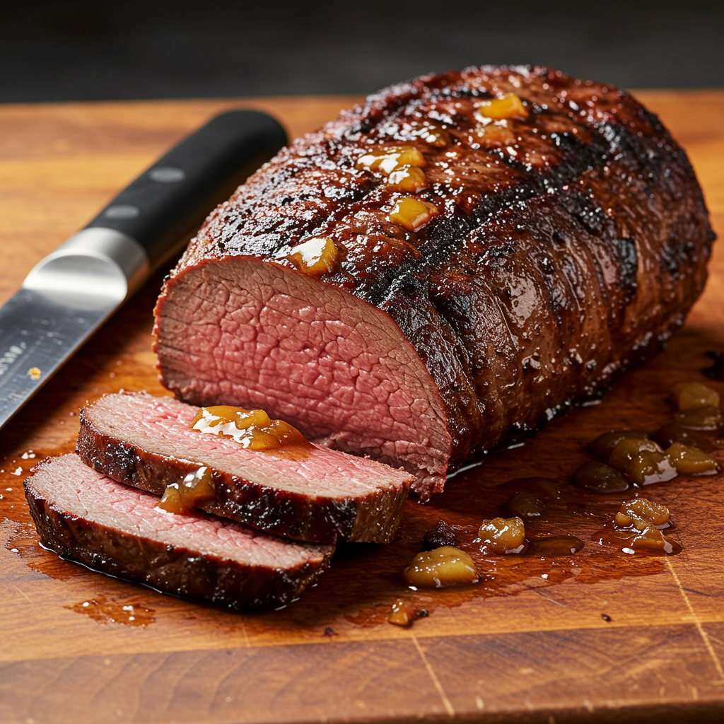 8. Apple Cider Glazed Beef Tenderloin