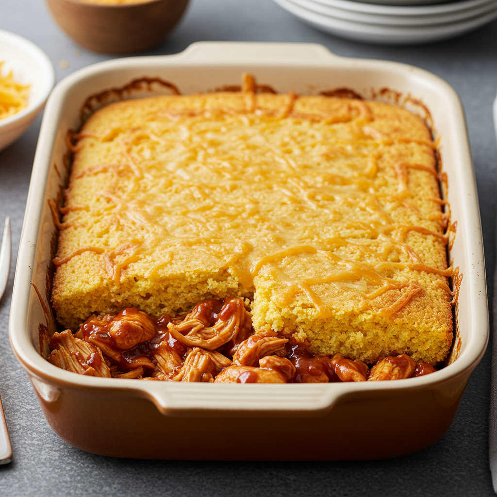 8. BBQ Chicken & Cornbread Casserole
