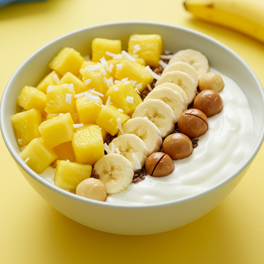 8. Greek Yogurt āPina Coladaā Breakfast Bowl