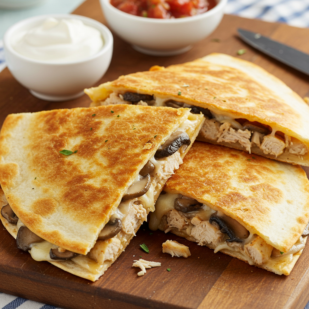8. Mushroom & Chicken Quesadillas