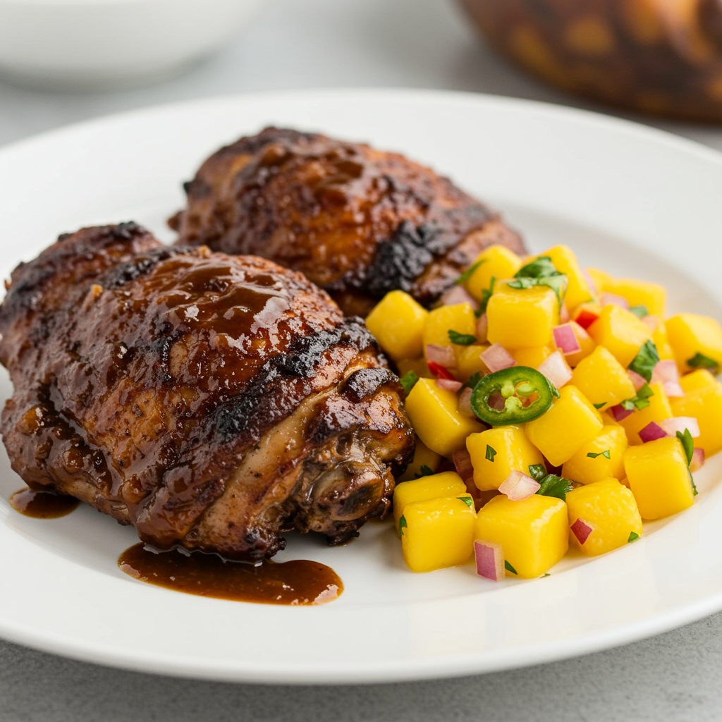 8. Slow-Cooked Jerk Chicken with Mango Salsa