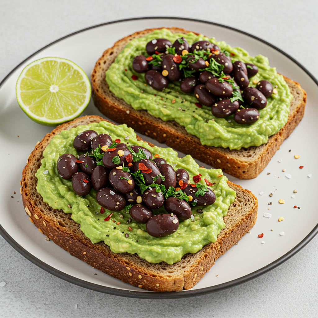 9. Avocado & Black Bean Toast