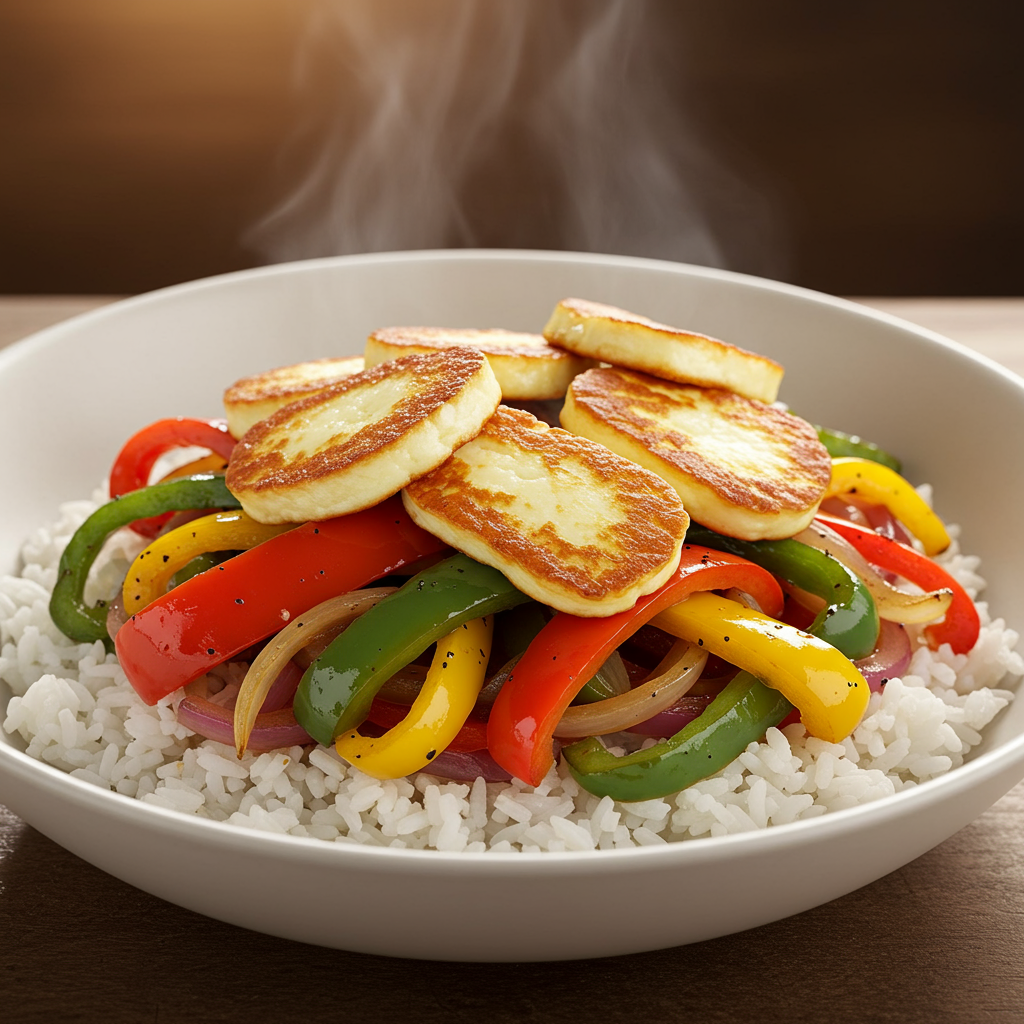 11. Fajita Veggie & Halloumi Bowls