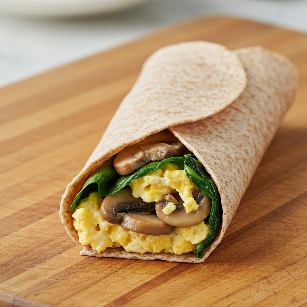 11. Mushroom & Spinach Breakfast Wrap