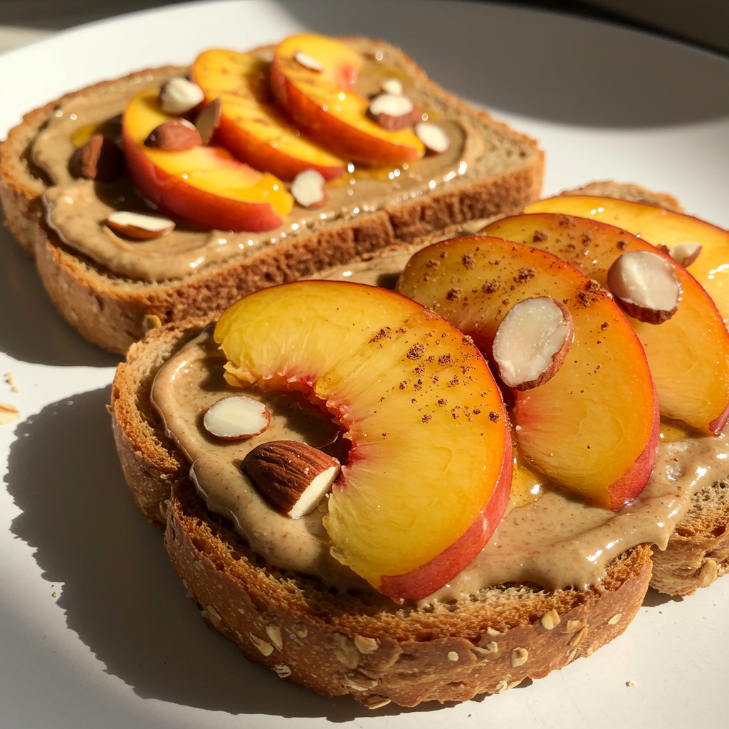 12. Peach and Almond Butter Toast