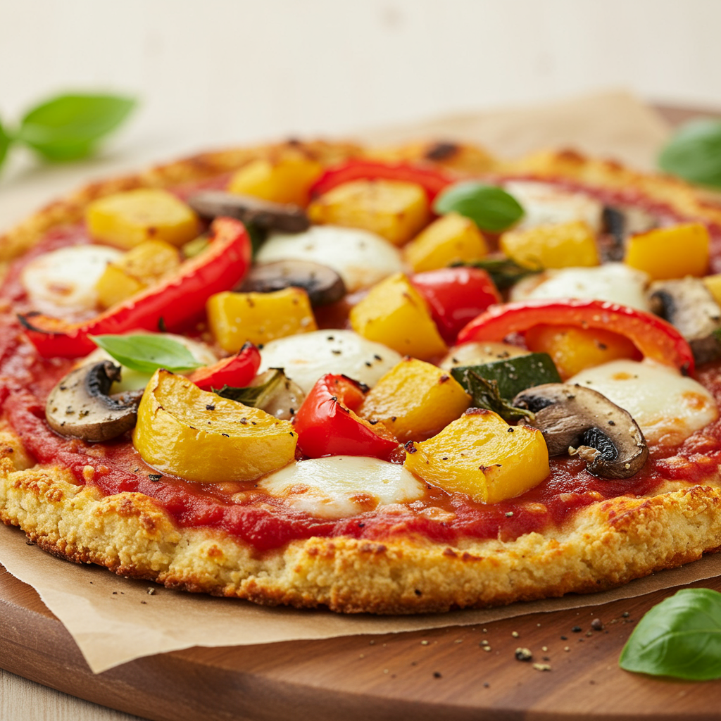 13. Cauliflower Crust Pizza with Roasted Vegetables