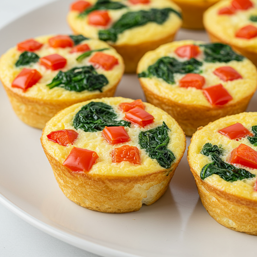 13. Red Pepper, Spinach & Mushroom Egg White Cups