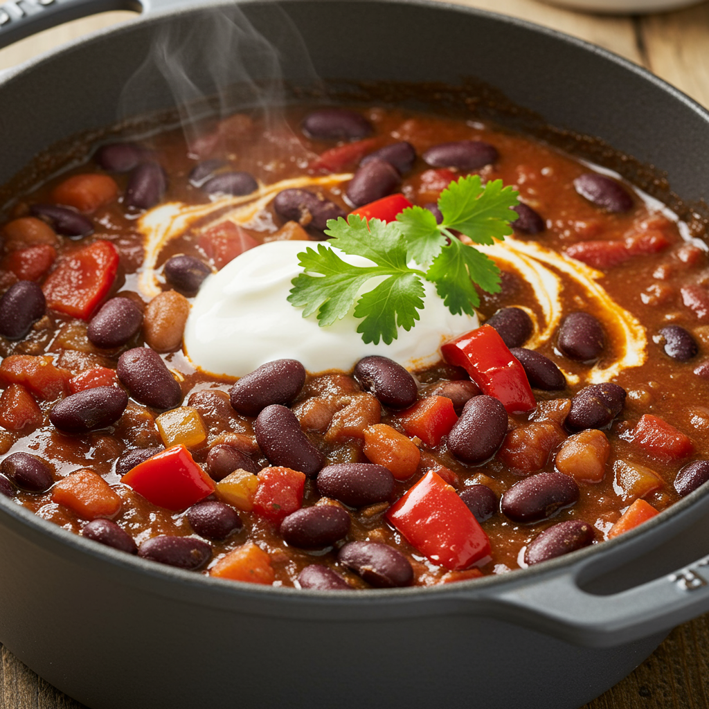 22. Double Bean & Roasted Pepper Chilli