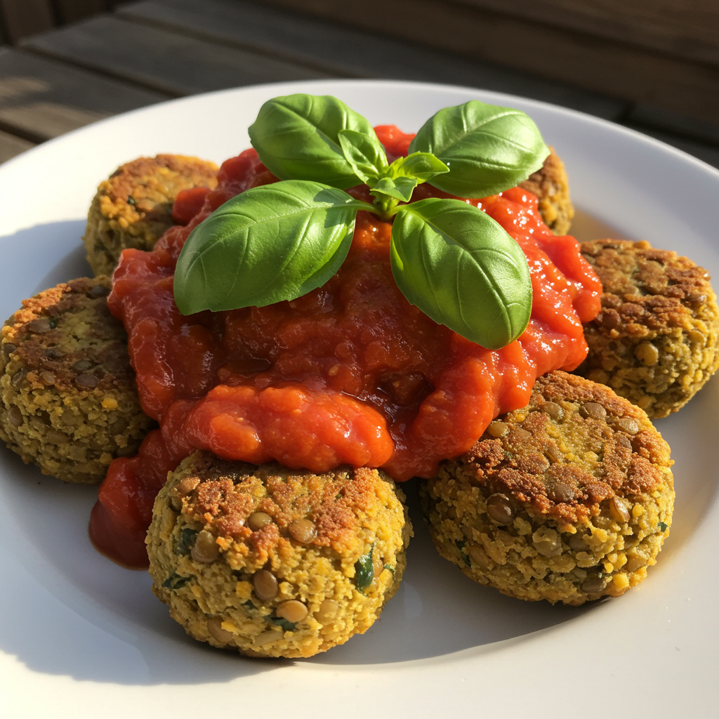 23. Lentil âMeatballsâ with Fresh Tomato Sauce