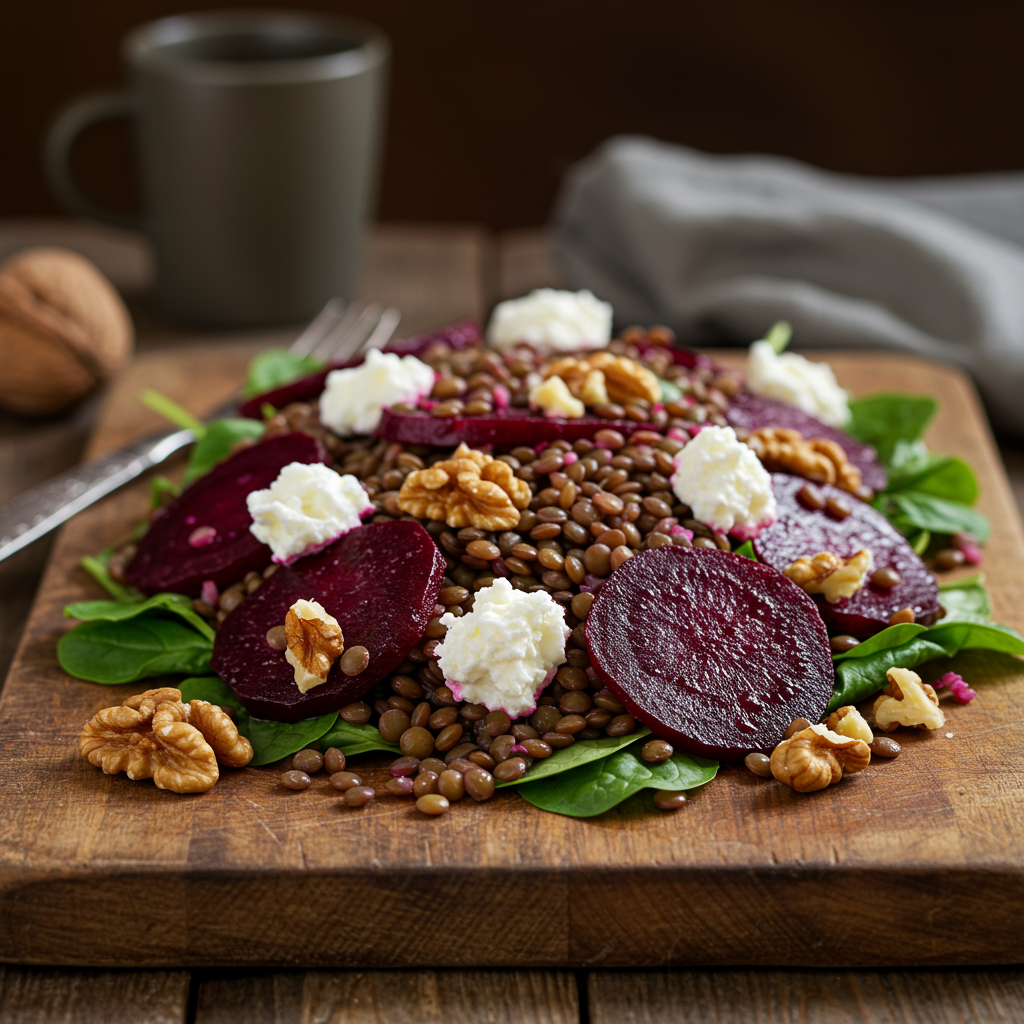 24. Puy Lentil Salad with Beetroot & Walnuts