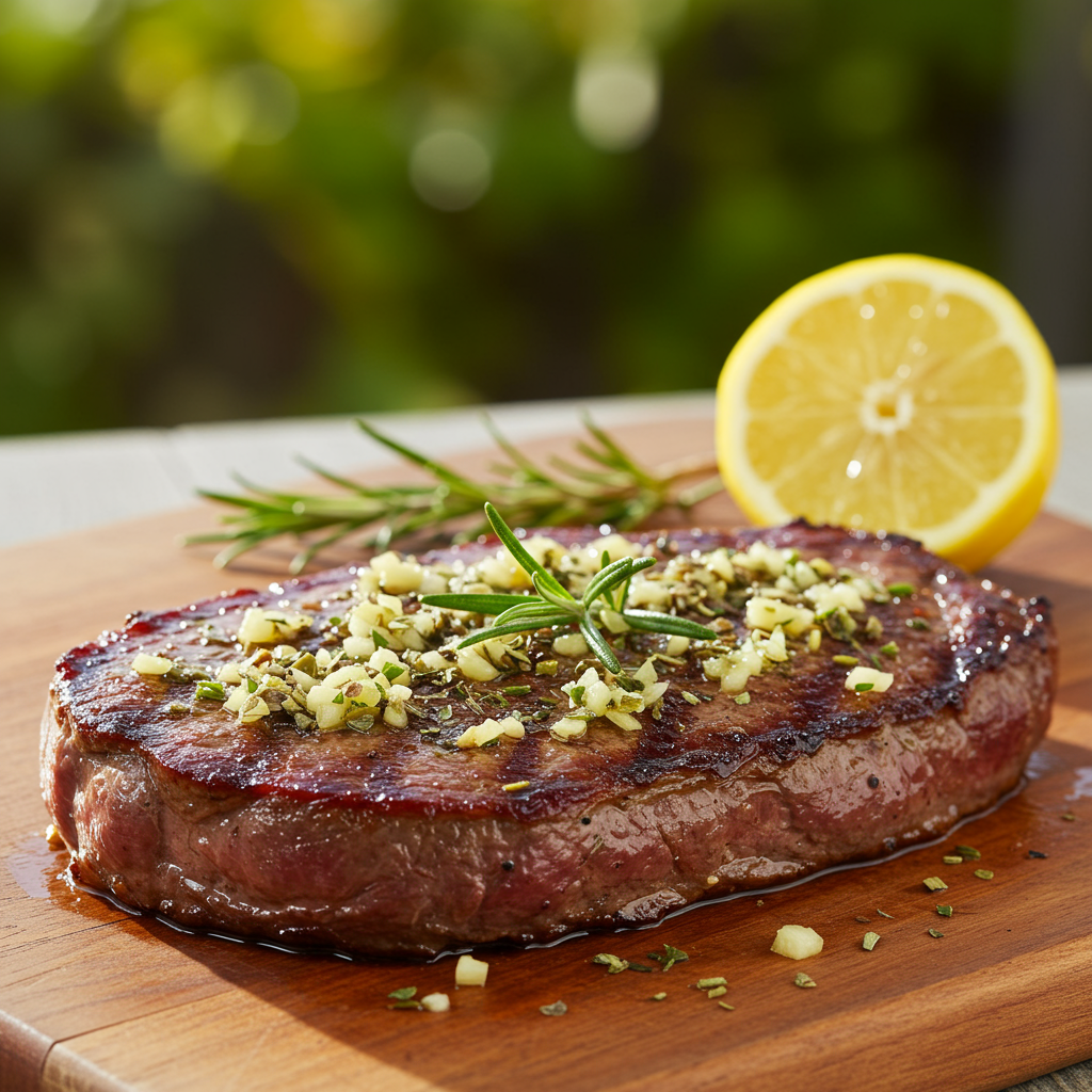 2. Mediterranean Garlic Herb Steak