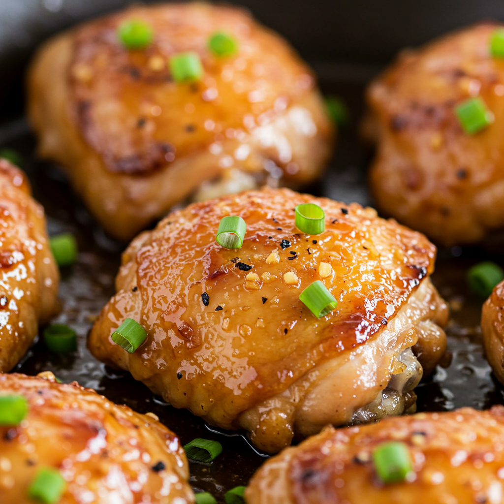 3. Honey Garlic Glazed Chicken Thighs