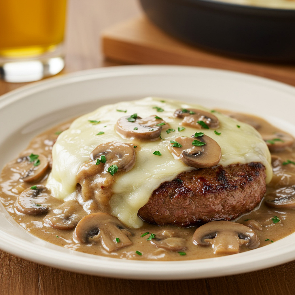 4. Mushroom Swiss Cube Steak