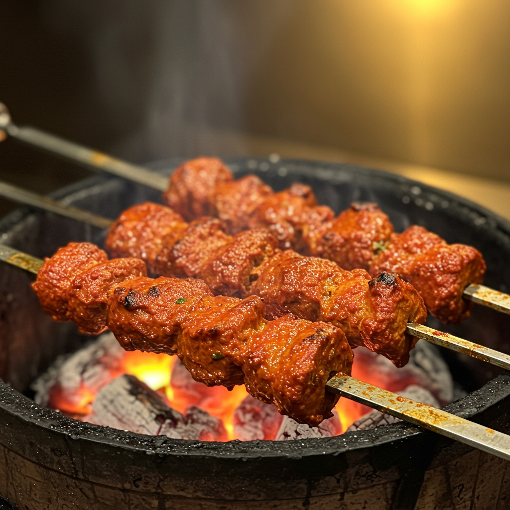 6. Spicy Mutton Boti Kebab – Fire on a Stick