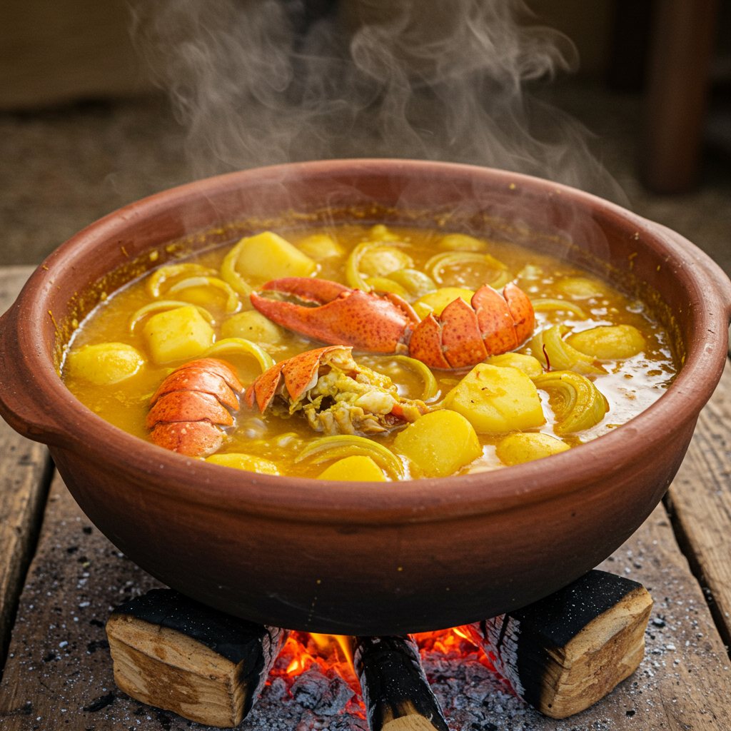 7. Savory Spiny Lobster Stew with Saffron & Potato
