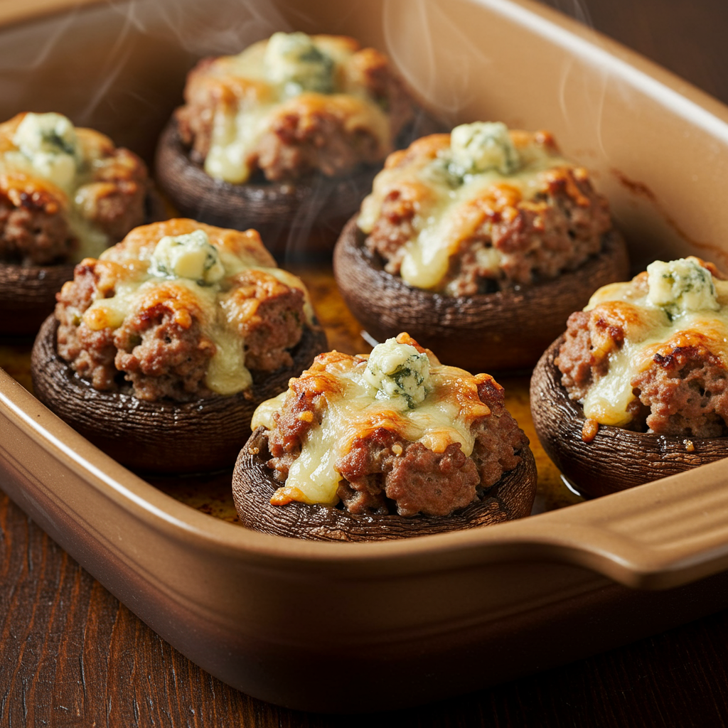 9. Steak and Blue Cheese Stuffed Mushrooms