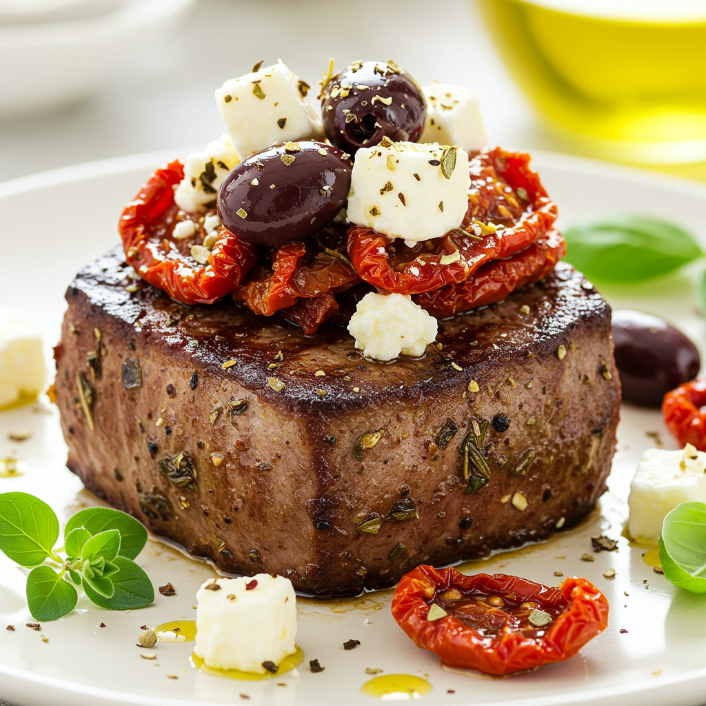 10. Mediterranean Olive and Herb Cube Steak