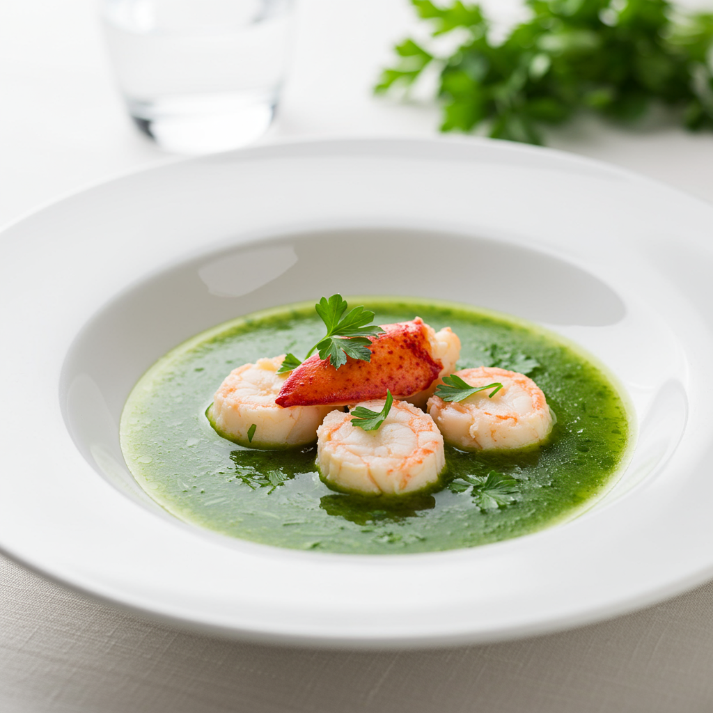 10. Simple Butter-Poached Lobster & Parsley Soup