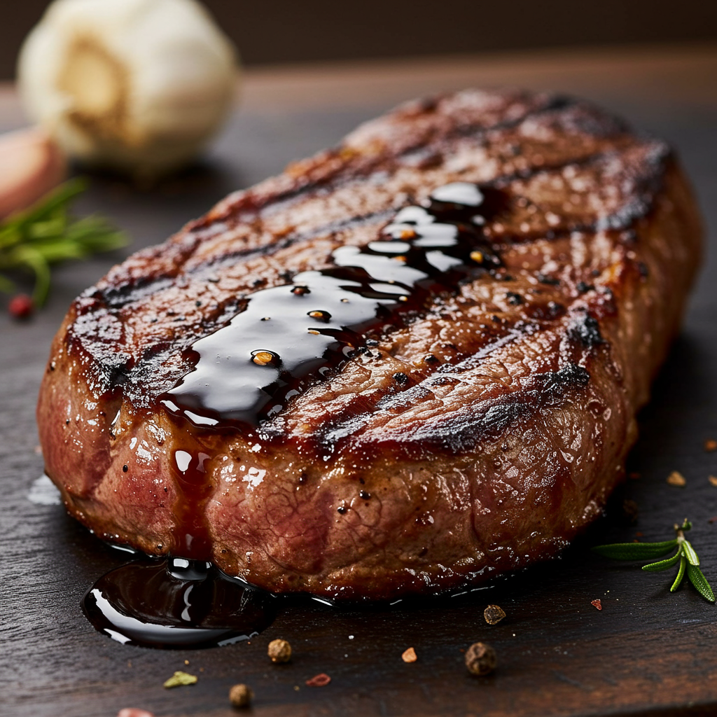 12. Garlic Balsamic Glazed Steak