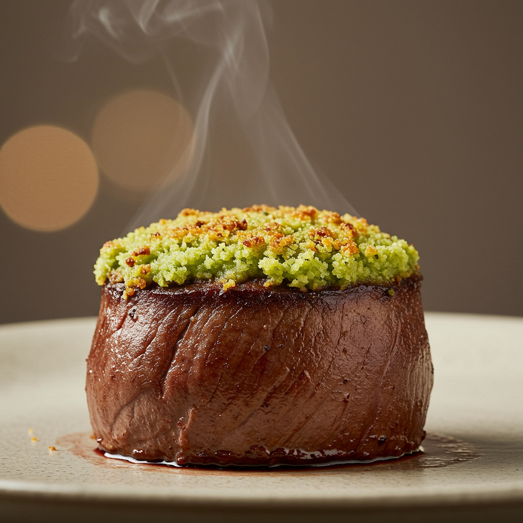 15. Wasabi-Crusted Filet Mignon